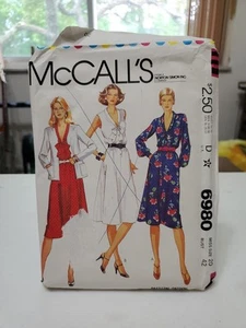 6980 Vintage McCalls SEWING Pattern Misses 1980s Jacket Dress Size 20 - Picture 1 of 3