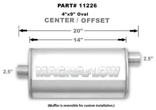 Magnaflow 11226 Muffler - 2-1/2 in Offset Inlet - 2-1/2 in Center Outlet - 14 x - Image 1 of 1