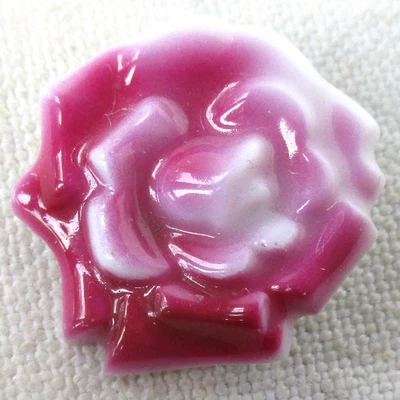 3/4 英寸复古玫瑰色,自柄 Kutani 中国,花朵纽扣 — 第 1/3 张图片