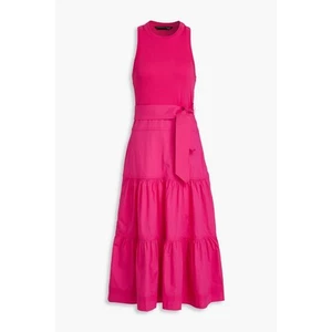Nuevo con etiquetas Vestido Veronica Barba Austyn Rosa Fucsia En Niveles Midi Popelina Pequeño *Sin Cinturón* - Imagen 1 de 10