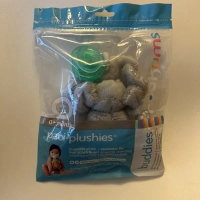 Nookums Paci-Plushies Buddies – Ella Elephant Baby Pacifier Holder - NEW SEALED - Image 1 of 4