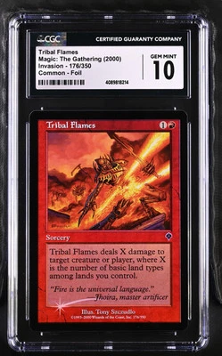 TRIBAL FLAMES Invasion Foil CGC 10 Gem Mint MTG [Nostalgium] - Image 1 of 2