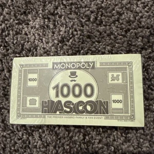 Monopoly Money $1000 Bill 2017 Hascon Exclusive Hasbro New Unused Green - Picture 1 of 2
