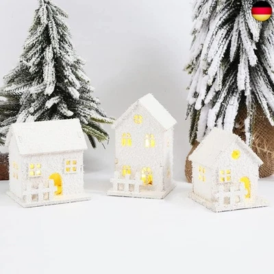 Weihnachtsdorf mit Beleuchtung 3 Stück, Weihnachtshaus Beleuchtet,  - Bild 1 von 4