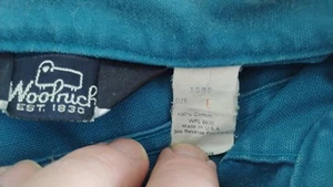 Woolrich Teal Blue Chamois Shirt, Size Large, Made In USA, Vintage Woolrich! - Picture 1 of 4