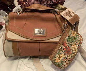 TIGNANELLO Spice Multicolor Stoff Umhängetasche Handtasche Handtasche mit Kalbsleder Neu mit Etikett - Bild 1 von 9