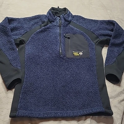 Jaqueta de lã Mountain Hardware azul 1/4 1/2 zíper Sherpa P pequena - Imagem 1 de 4