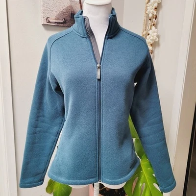 Merrell Polartec Fleece Full Zip Jacket Outdoor Warm Blue Teal Women Medium Coat - Image 1 of 4