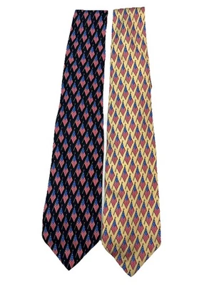 (2) Vintage USA Flag Tie Lot Mens Silk Patriotic Americana Light Or Dark - Image 1 of 4