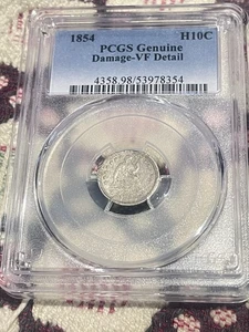 1854 SEATED LIBERTY DIME 10C PCGS VF DETAILS☀️Kommentarschaden - Bild 1 von 6