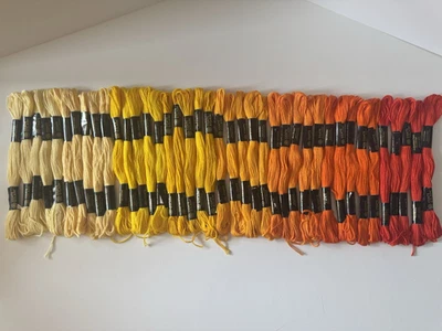 Coats & Clark Embroidery Floss Thread~Lot of 40 Skeins~Yellow and Orange Shades - Image 1 of 4