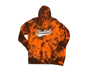 Cleveland Clothing Co Hoodie Cleveland Pullover Hoodie Tie Dye Orange Brown 3XL - Picture 1 of 5