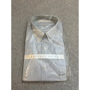 Geoffrey Beene Anzughemd Herren 16 1/2 34/35 Langarm Knopfleiste blau neu mit Etikett - Bild 1 von 10