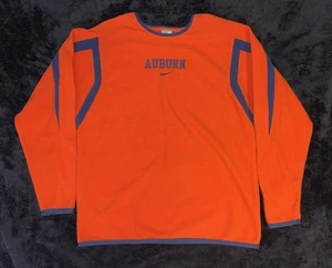 VTG Nike Auburn Tiger Pullover Men’s M Orange Center Swoosh Therma Sweatshirt - Picture 1 of 10