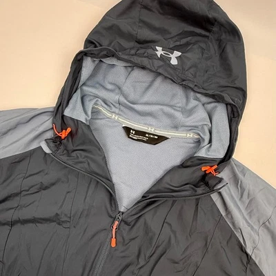Under Armour Hombres XL Chaqueta Suelta con Capucha Resistente al Agua Gris Oscuro Naranja Foto 1 de 4