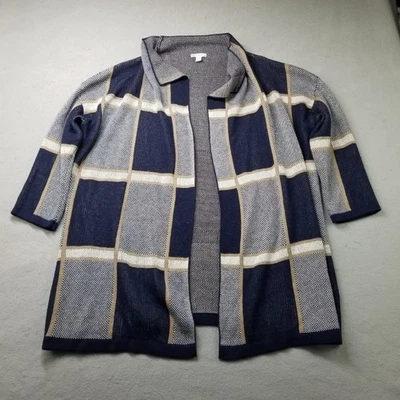 Suéter Cato Frente Abierto Mujer Talla XL Gris Azul Algodón Acrílico Mezcla Lana Foto 1 de 4