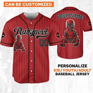 Custom Disney Deadpool Corps Babypool Baseball Jersey - Picture 1 of 8