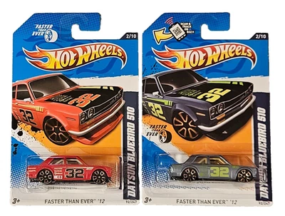 Hot Wheels Lote de 2 Colores Diferentes 2012 Más Rápido que Nunca Datsun Bluebird 510 Foto 1 de 2