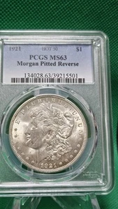 1921 Morgan Silver Dollar $1 MS63 Hot 50 Pitted Reverse - Picture 1 of 6