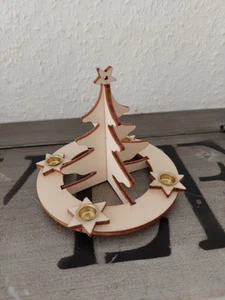 Holz Advendskranz Variabel Advent Kerzenständer 11cm Platzsparend neu - Bild 1 von 7