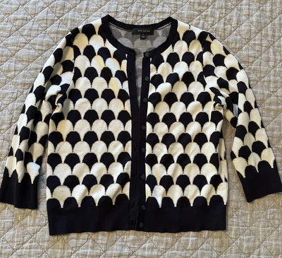 Cárdigan Ann Taylor manga 3/4 mandy tejido suéter abotonado para mujer mediano corto Foto 1 de 4