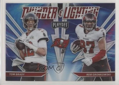 2021 Panini Playoff Thunder and Lightning Silver Prizm Rob Gronkowski Tom Brady - Image 1 of 2