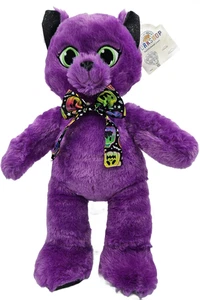 Build A Bear Purple Kitty Halloween Plush Stuffed 2022 with BAB Bow NEW Lot 2 - Picture 1 of 14