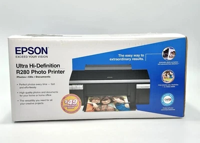 Epson Ultra Hi-Def Stylus Photo R280 Digital Inkjet Photo Printer - Black/Silver - Image 1 of 2