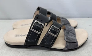 Spenco Total Support Orthotic Orchid Slide Sandals Black Gray Women's Size 6.5 B - Picture 1 of 8