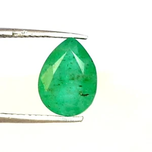 8x6 mm Certified Natural Emerald Pear Cut 1.33 Cts Untreated Loose Gemstone - Picture 1 of 5