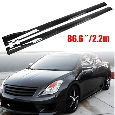 FOR NISSAN ALTIMA Glossy Black 2.2m/86.6inch Side Skirt Extensions Rocker Lip Foto 1 de 4