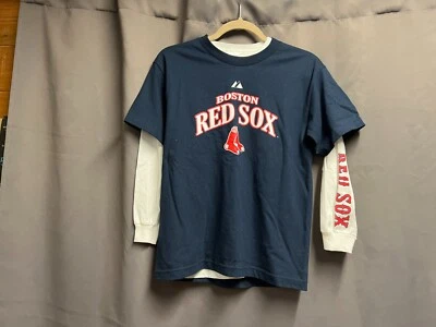 Boston Red Sox Pullover Long Sleeve Shirt With T Shirt Topper  Blue Youth 18/20  - Image 1 of 2