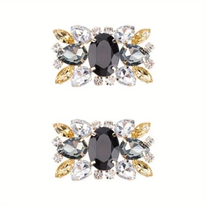 1Box 2Pcs Alloy Rhinestone Shoe Decorations Detachable Shoe Buckle Clips - Picture 1 of 6