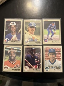1983 Fleer Baseball Lot 6 Cey Horner Morgan Sutton Baylor Francona NM-Mint - Bild 1 von 6