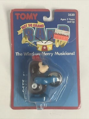 复古 1994 年卡片 Tomy Not So Grand Band 发条钹快乐音乐家架玩具 — 第 1/4 张图片