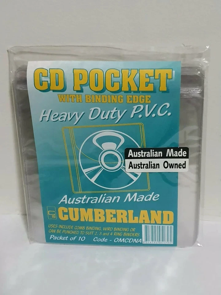 CUMBERLAND OMCDNA CD/DVD POCKET  with Binding edge 130MM X 143MM PVC CLEAR PACK  - Image 1 of 1