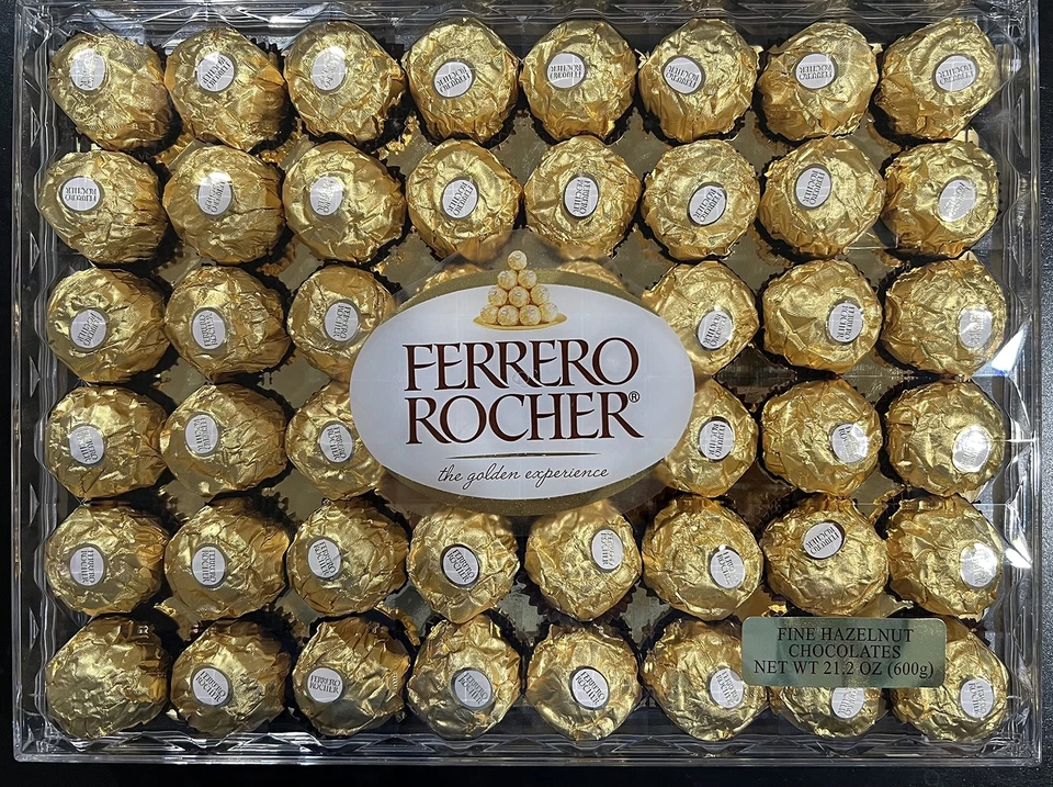 Chocolate Candy Gold Wrap Ferrero Rocher 48 Count 1.32 Pound