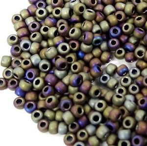 11/0 Fine Japanese TOHO Round Seed Glass Beads Matte-Color Iris Brown 10g - Picture 1 of 2