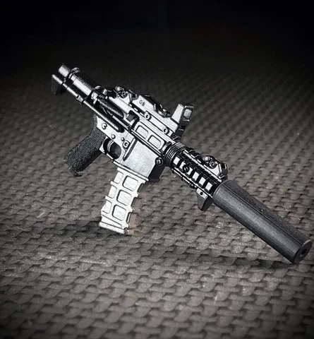 1:12 AR PISTOL v2 w/ Mag Silencer For G.I. Joe Classified 6” Action Fig 202B BK Cover