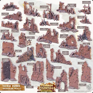 Paredes modulares Town Ruins exterior dispersión terreno esencial CastNPlay D&D - Imagen 1 de 1