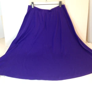 Vintage Silberfäden blau fließender langer Rock elastische Taille Gr. Large hergestellt in den USA - Bild 1 von 8