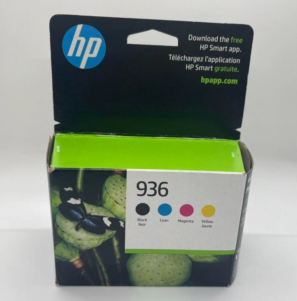 HP 936 Ink Cartridge 4-Pack Black Cyan Magenta Yellow Genuine 6C3Z5LN 07/2027