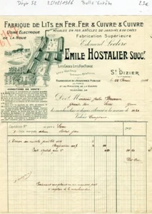 Dépt 52 - Saint Dizier - Belle Entête Fabrique de Lits d'Hopitaux du 25/02/1916 - Picture 1 of 1