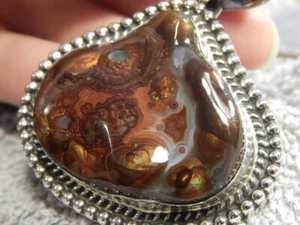 New Fire Agate Sterling Silver Pendant By Navajo Geraldine James - Picture 1 of 7