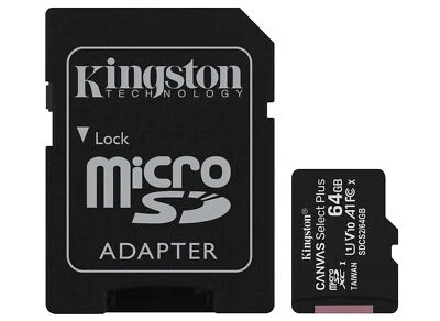 64GB Kingston Canvas Select Plus microSDXC CL10 UHS-1U1V10A1 Mem Card w/Adapter - Image 1 of 3