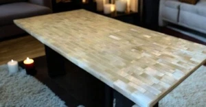24"x48" Handgefertigter Selenit Esstisch Natürliche Kristalloberfläche für Wohnkultur - Bild 1 von 5