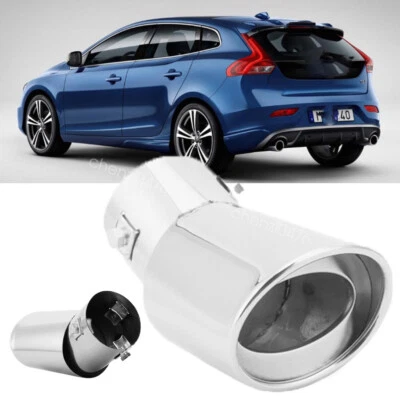 Car Exhaust Pipe Rear Tail Muffler Chrome Stainless Steel Tip For Volvo V40 Foto 1 de 4