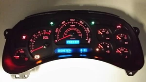 03-06 PICKUP TRUCK UTILITY CLUSTER VIN & MILEAGE SET CUSTOM BLACK RED LED BRB - Picture 1 of 2