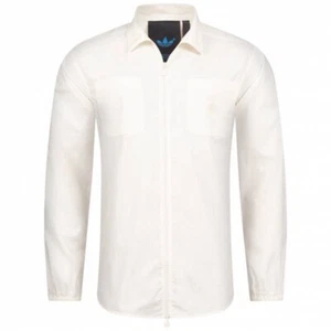 Adidas Originals Full Zip Shirt Men’s Cream Size UK 2XL (RefX36) - Picture 1 of 1