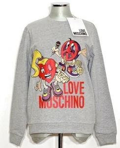Sudadera de mujer LOVE MOSCHINO manga larga Sweater Shirt Pullover gris ¡NUEVA ETIQUETA! - Imagen 1 de 10